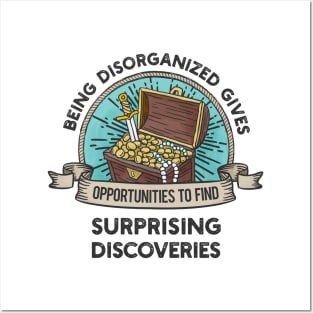 ADHD awareness about disorganization, designed with treasure box in vintage style Posters and Art